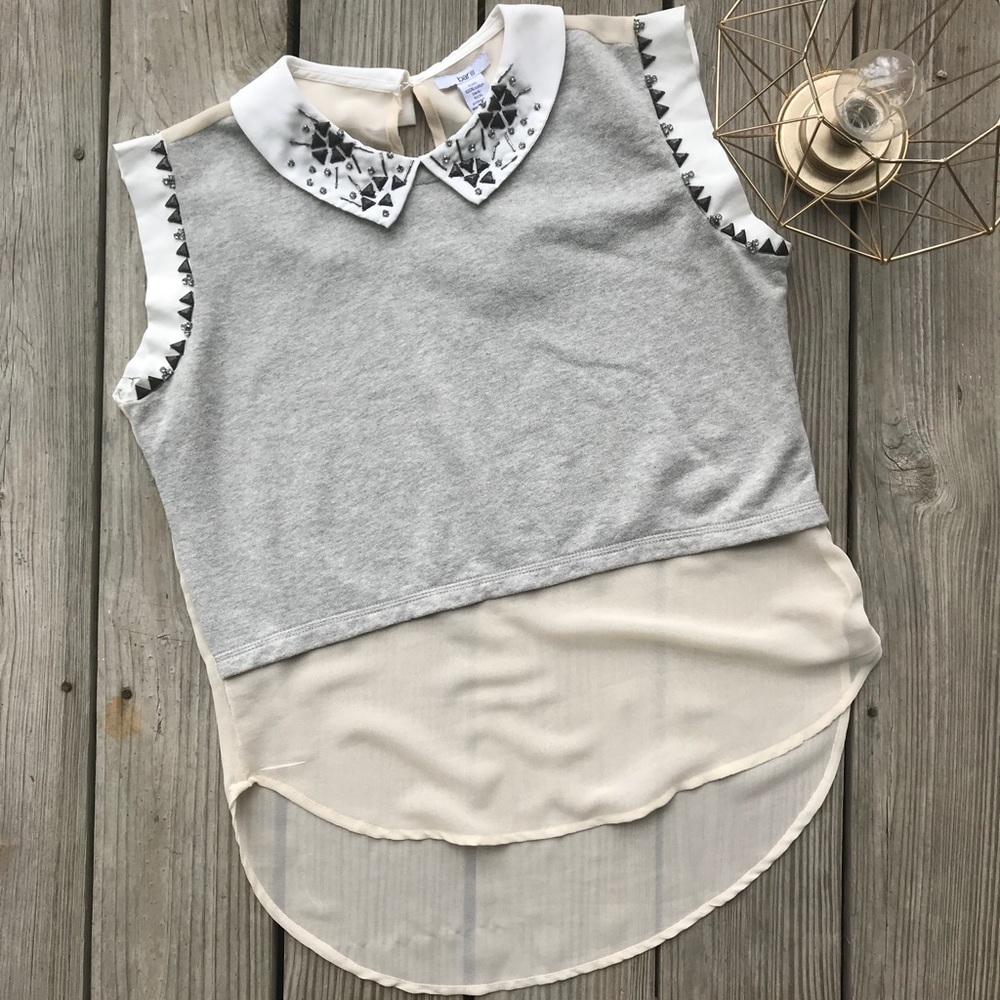 Bar III Jewel Collar Blouse